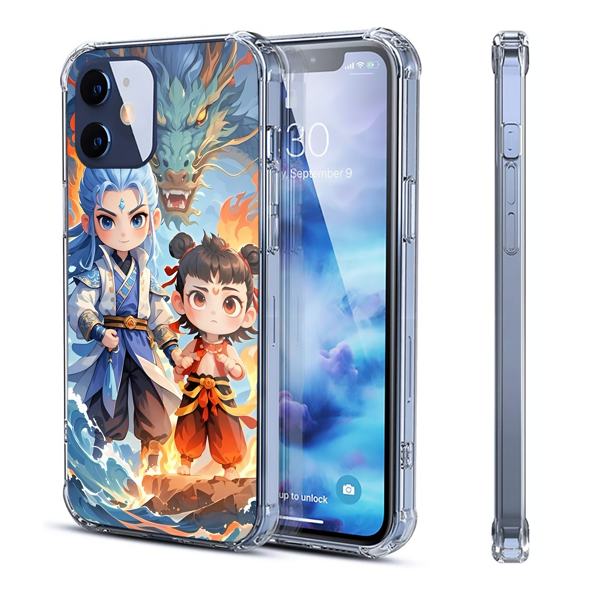 （画像用） Ne Zha 2 ナタ 魔童の大暴れ 【iPhone 12シリーズ対応】透明スマホケース（クリアソフトケース）